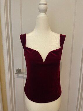 Reformation red velvet top size small